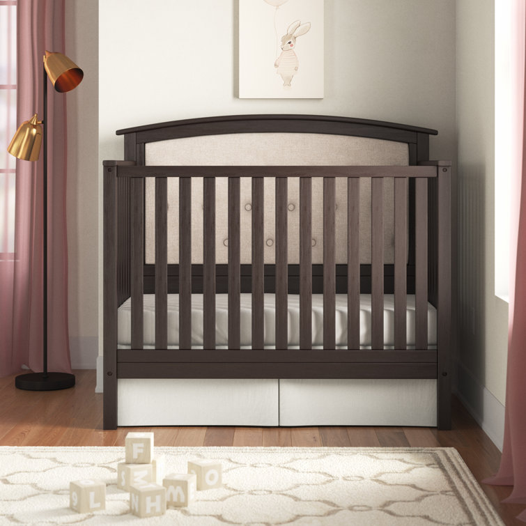 Three Posts™ Baby & Kids Tufted 4in1 Convertible Upholstered Crib